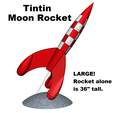 Tintin-rocket-with-base.png Tintin Moon Rocket -- 36 Inch Tall
