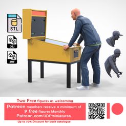 ArkG3.2e.jpg Fichier STL Homme jouant au jeu d'arcade N3 avec un flipper・Objet pour imprimante 3D à télécharger