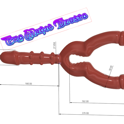 triple penis sex-toy for lesbian female girl cuckold swingers mff fff  anal vaginal double plug butt stretcher massager ass v313triple 3d print  flex or silicone STL File for Cults