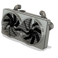 2.png STL file 1/10 intercooler + water radiator + fan / radiator / fan intercooler radiator・3D printing template to download