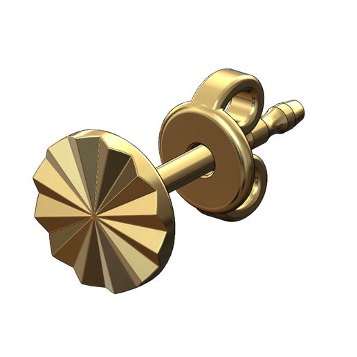 Faceted coin stud earring 3D print model 3D model