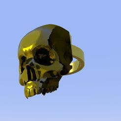rendu-1.jpg Fichier STL Bague Crâne・Objet pour imprimante 3D à télécharger