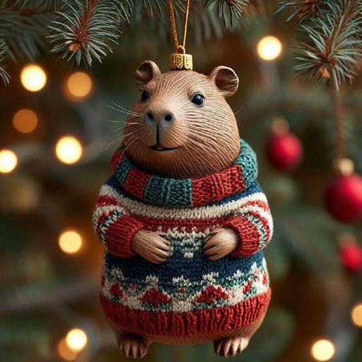 Capybara Christmas 3D model