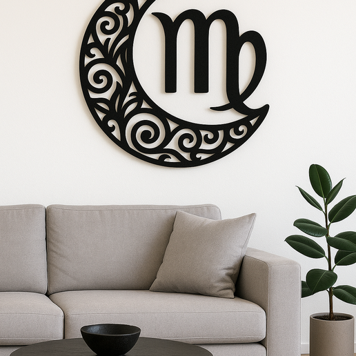 Virgo Moon Mandala WALL DECOR - 3D model önizlemesi