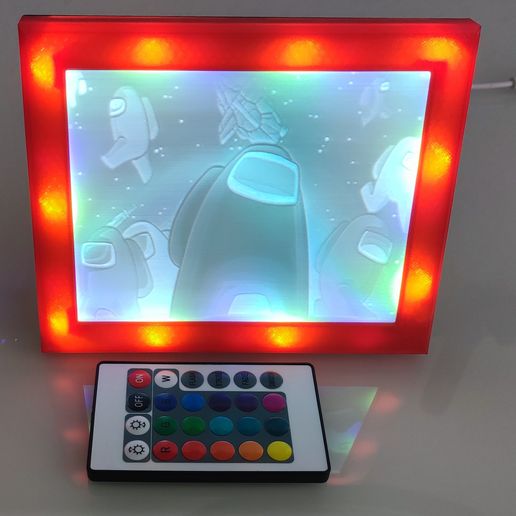 Led Among Us and customizable portrait holder - 3D model önizlemesi