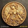 B3D_Studio_Etsy_18.jpg Angel Relief for CNC Laser and 3D Print STL File and 4K Grayscale TIF - High Detail 3D Model