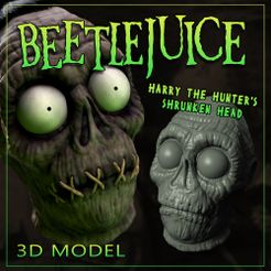Harry_The_Hunter_Promo.jpg Файл STL BEETLEJUICE - УМЕНЬШЕННАЯ ГОЛОВА ОХОТНИКА ГАРРИ・Модель для загрузки и печати в формате 3D