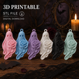 b4a1e292-6376-46ae-a3b1-09916b0d4503.png Ghost Rose Charm STL | Halloween Ghost Pendant | Phone Charm | Keychain | Bag Charm | 3D Printable