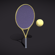 1.png Low Poly Tennis Racket & Ball