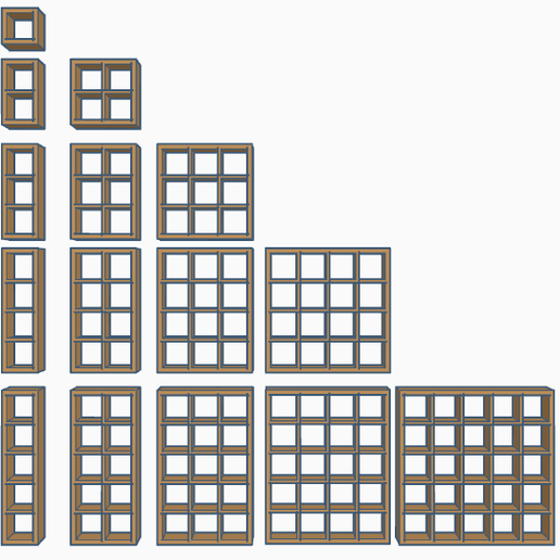 grid.png Ikea Kallax Shelving Miniatures - 15 Models - 1:24, 1:18 & 1:12 Scales .stl