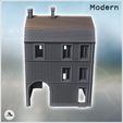 5.jpg Modern two-story brick house with large wooden door and Mansard roof (31) - Modern WW2 WW1 World War Diaroma Wargaming RPG Mini Hobby