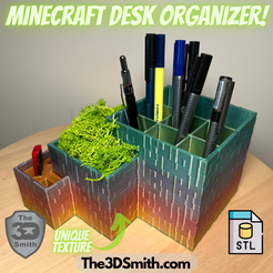 1.png STL file Minecraft Desk Organizer・Design to download and 3D print