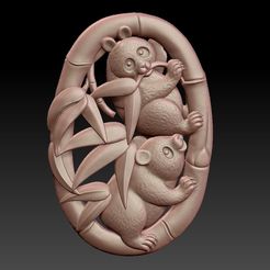 panda_pendant1.jpg Archivo STL gratis dos pandas colgantes・Plan de la impresora 3D para descargar