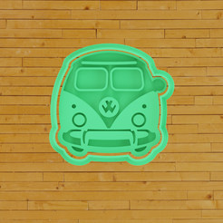 wv.png Datei STL COOKIE CUTTER combi volkswagen・Modell für 3D-Druck zum herunterladen