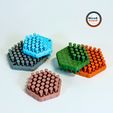 fidget-wobble-pins-hex-05.jpg Hexagon Fidget with Moving Pins - Print in Place Desk Toy & Keychain, 3 Sizes