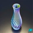 Spiral-Vase_Tricolour-2.jpg Spiral Vase - Twist Curve Vase Modern Decor - Twisty Helical Water-tight Vase - Garden Pot / Flower Holder / Plants Container - Indoor / Outdoor