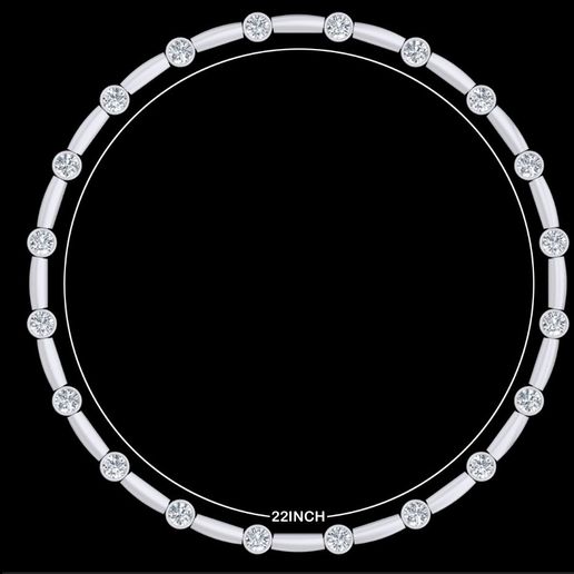 Round Diamond Station Necklace 3D Model 3D model by CADia