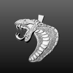 1.jpeg Archivo STL Colgante serpiente cobra egipcia 3D・Diseño de impresora 3D para descargar