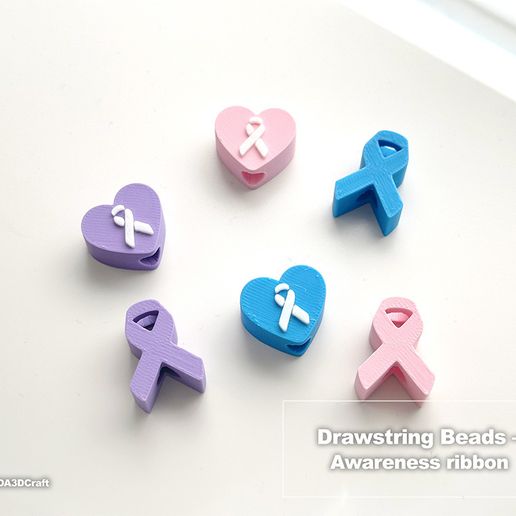 Drawstring beads - Awareness Ribbon - Cults3D 3D Model | 3Drop