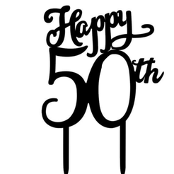 hb50.png Happy 50th Birthday Cake Topper