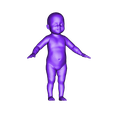 Baby T pose SDLevel1.stl Baby in T Pose Quad Mesh avec 5 niveaux de subdivision.