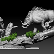 hercules-boar.png Fichier STL Hercule contre le sanglier d'Erymanthe・Modèle imprimable en 3D à télécharger