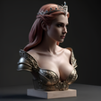 b93b6a0e6c844db58bd50e858c4eae4d.png 100mm Fantasy Queen Bust: Detailed 3D Printable Model