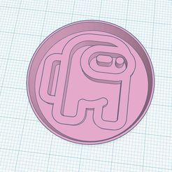 gvj.jpg Archivo STL Cortador de galletas redondo "entre nosotros" - Round cookie cutter "among us"・Modelo de impresión 3D para descargar