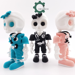 07.-Group-Photo.png Fichier STL Cobotech Infirmière Skelly articulée par Cobotech・Plan imprimable en 3D à télécharger