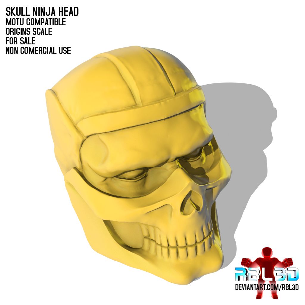 RBL3D_ninja_Skull_0.jpg Download OBJ file Skull Ninja Head (Motu compatible) • Model to 3D print, RBL3D