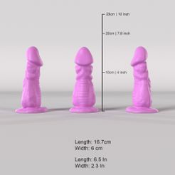 🍆 Dildo glatt 7,6 Zoll 19,5 cm・ STL Datei für ・Cults