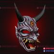 Dead_by_daylight_the_oni_mask_3d_print_model_06.jpg The Oni Samurai Mask - Japanese Kitsune - Halloween Cosplay Mask - Premium STL Files