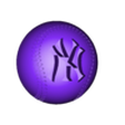 YankeesBottomEmbossed.stl New York Yankees Logo Baseball Ornament