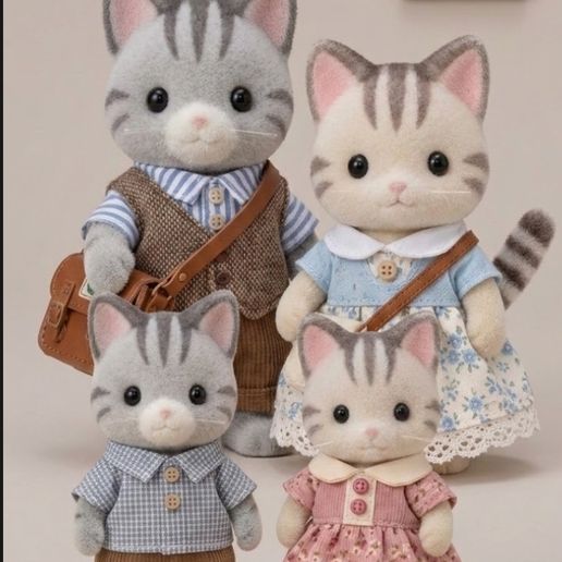 Cute Cat Family – 4 Characters.