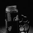 IMG_7923.jpeg Beer can holder with brass knuckles handle - The perfect companion for cool guys