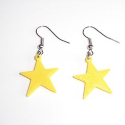 thumb_DSC02155_1024.jpg Free STL file Star Earrings・3D printing idea to download