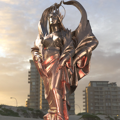 untitled.279.png OBJ file Guilded Queen Statue・Template to download and 3D print, aramar