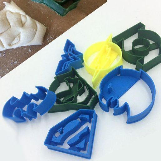 DC super heroes cookie cutters - 3D model önizlemesi