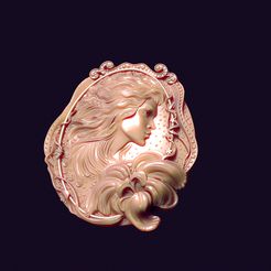05.jpg STL file cameo with a girl・3D printing template to download