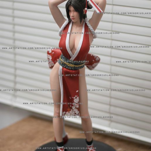 DSC_0007.jpg Descargar archivo Mai Shiranui King of Fighters Fan Art Statue 3d Printable 3D print model • Plan para la impresión en 3D, Gregorius_Pambudi
