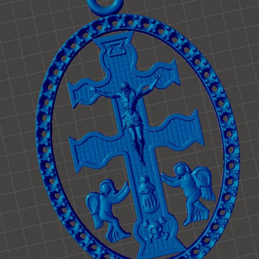 PENDANT, CROSS OF CARAVACA MEDAL 3D model