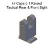 Raised-Tactical-Sight-05.jpg GBB GBBR Airsoft Hi Capa Hicapa 5.1 Raised Tactical Fiber Optic Rear and Front Sight Tokyo Marui WE Armorer Works Compatible