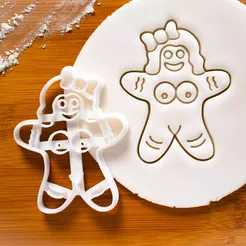 Mature-Gingerbread-Women.webp Set Mature Gingerbread Woman Cookie Cutter - Mujer de Jengibre Cortador de Galletas