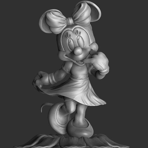 1.jpg Minnie mouse con flor. STL 3d imprimible montar y sólido.