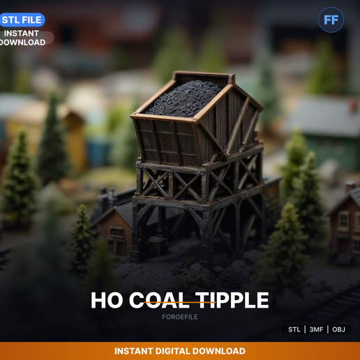 Ho Scale Coal Tipple Loading Structure, Industrial, - 3D Printable STL File
