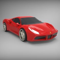 untitled.42_display_large.jpg Бесплатный STL файл Ferrari 488 GTB・Шаблон для 3D-печати для загрузки