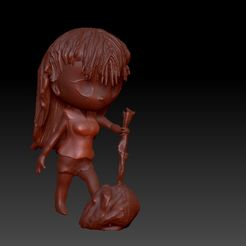 8.jpg STL-Datei abenteuerliches weibliches Chibi・3D-druckbare Vorlage zum herunterladen