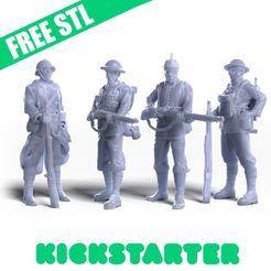 Vignette_Cults_STL_Free_Square_01.jpg Бесплатный STL файл Total war 1915 - Бесплатные солдаты WW1 (Франция, Великобритания, США, Германия) 1/35・Шаблон для 3D-печати для загрузки