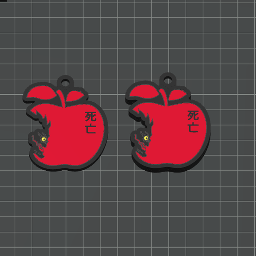 Ryuk - Death note x 2 (One and Mirror Sided versions) Anime Keychains Collection - 4 Color 3MF for AMS Printers