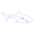 shark.stl Wall silhouette - One line - shark
